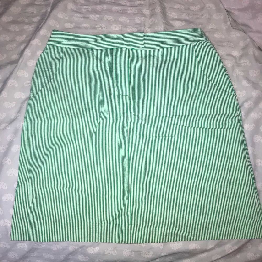 Green pin-stripped skirt!